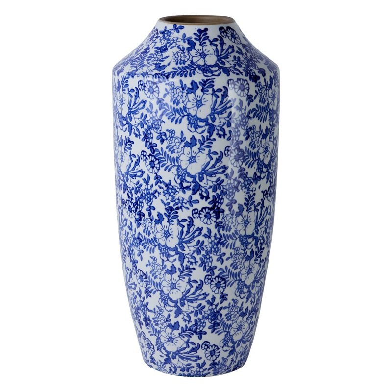 Ваза с синим цветочным узором Blue & White Ornament  Белый Синий в Костроме | Loft Concept 