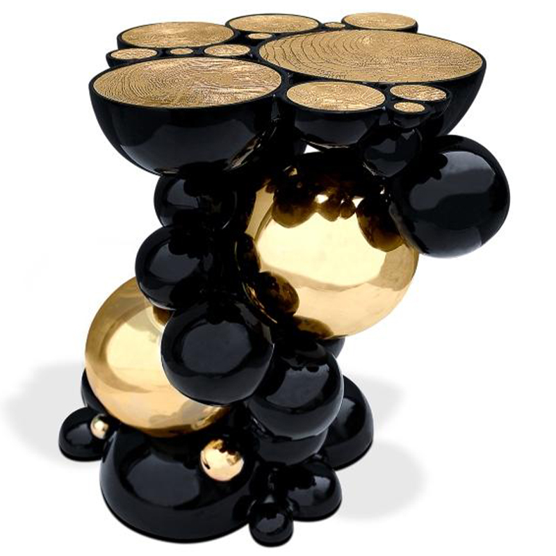 Приставной стол Newton Side Table in Black Boca do Lobo Черный Золотой Приставной стол Newton Side Table in Black Boca do Lobo Черный Золотой в Костроме | Loft Concept