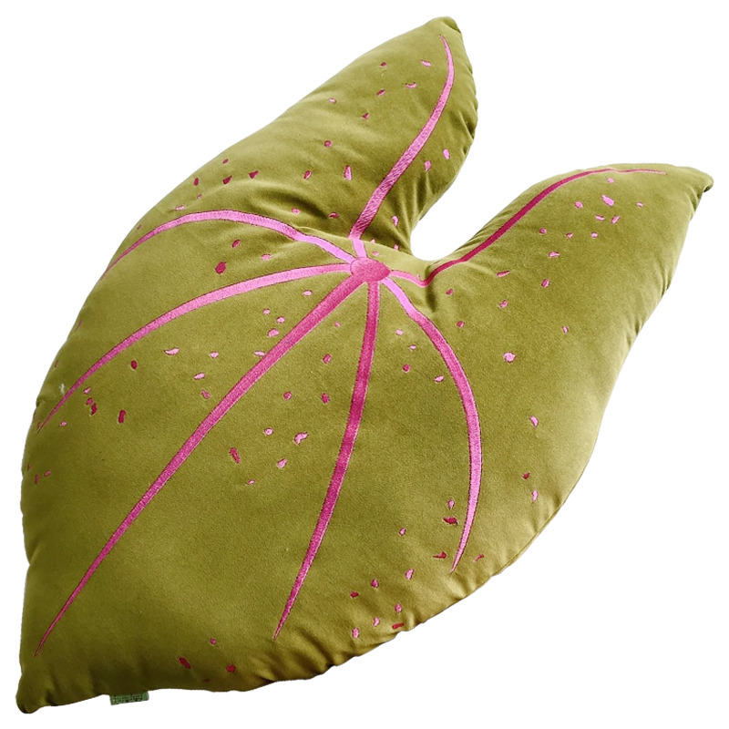 Декоративная подушка Botanical Cushion Caladium Зеленый смок Розовый Декоративная подушка Botanical Cushion Caladium Зеленый смок Розовый в Костроме | Loft Concept