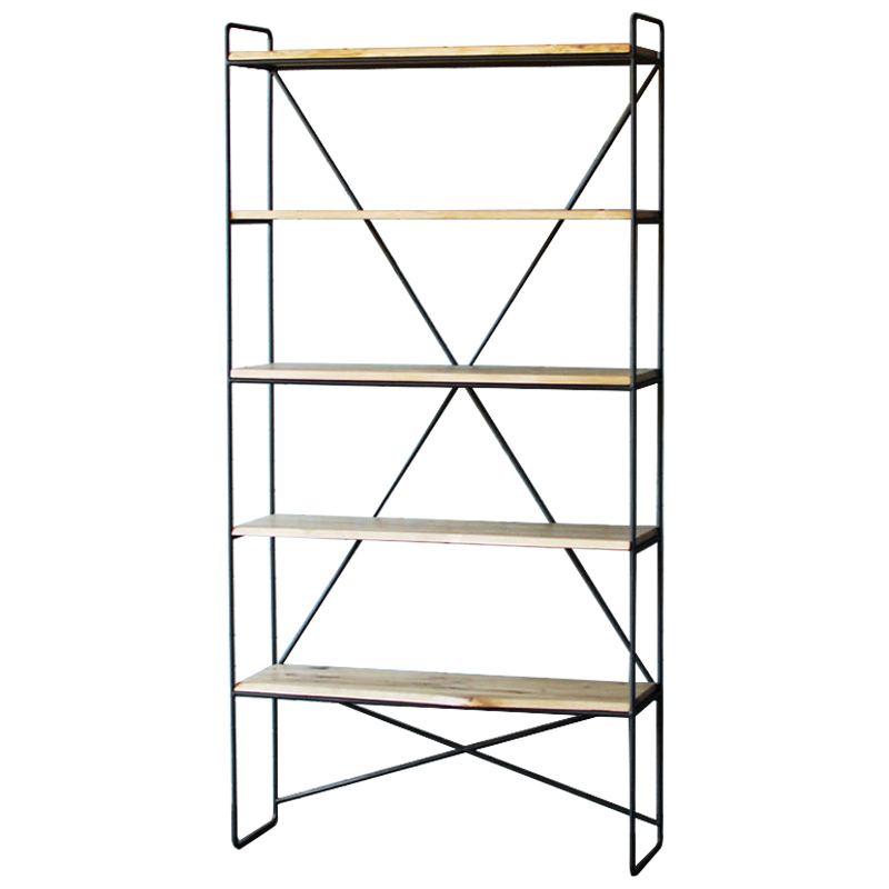 Стеллаж Hart Industrial Metal Rust Rack Черный Древесина Стеллаж Hart Industrial Metal Rust Rack Черный Древесина в Костроме | Loft Concept