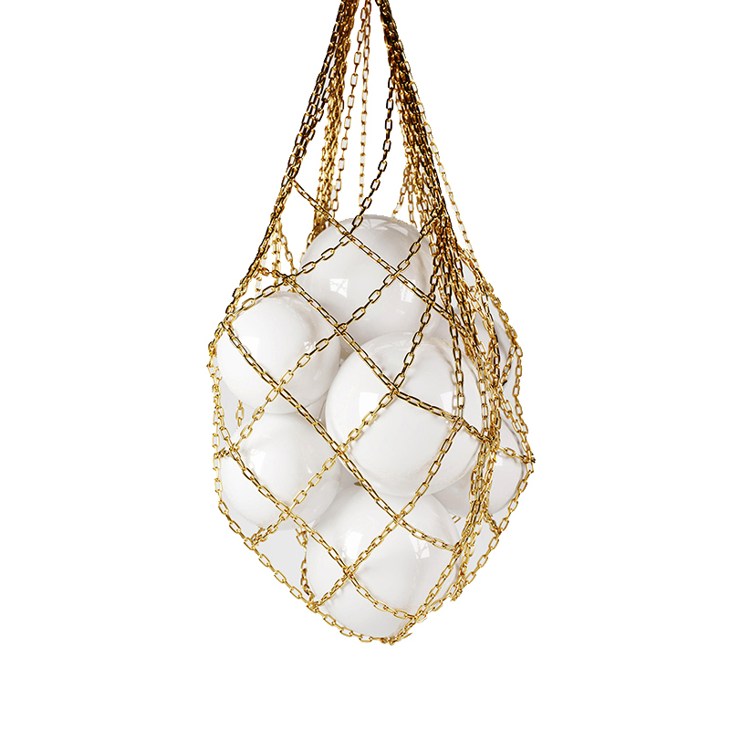 Люстра HELMI SUSPENSION CHANDELIER Глянцевое золото Белое матовое стекло Люстра HELMI SUSPENSION CHANDELIER Глянцевое золото Белое матовое стекло в Костроме | Loft Concept