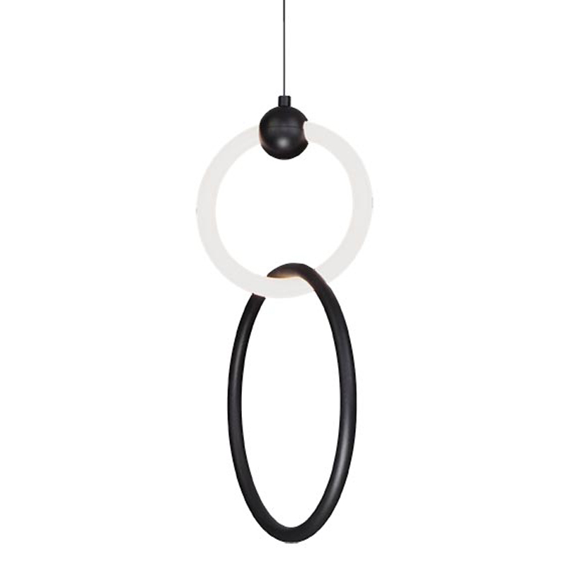 Подвесной светильник double RING LIGHT Черный Белый Подвесной светильник double RING LIGHT Черный Белый в Костроме | Loft Concept