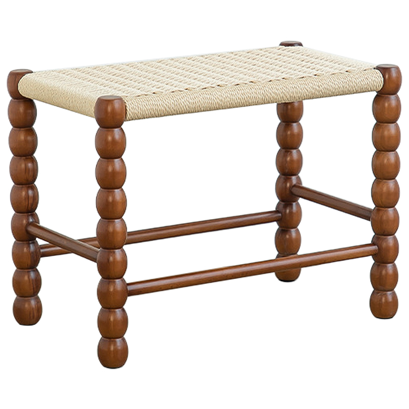 Банкетка French Corner Banquet Brown 60 см Коричневый Бежевый Банкетка French Corner Banquet Brown 60 см Коричневый Бежевый в Костроме | Loft Concept