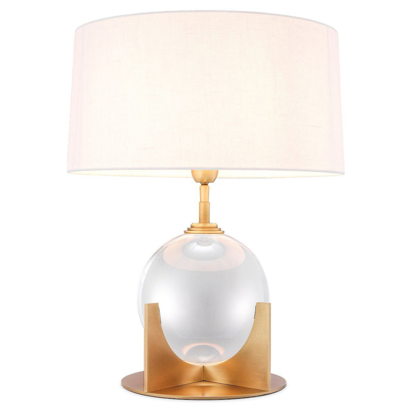 Настольная лампа Eichholtz Table Lamp Fontelina Латунь Античная полированная Прозрачный Белый Настольная лампа Eichholtz Table Lamp Fontelina Латунь Античная полированная Прозрачный Белый в Костроме | Loft Concept