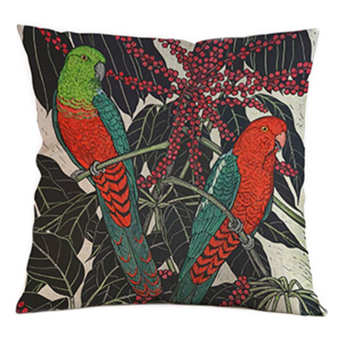 Декоративная подушка Tropical Parrots Декоративная подушка Tropical Parrots в Костроме | Loft Concept