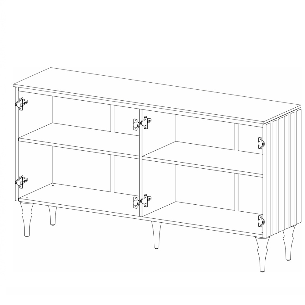 Консоль четырёхдверная с белым рельефным фасадом Expanses of Beauty в Костроме