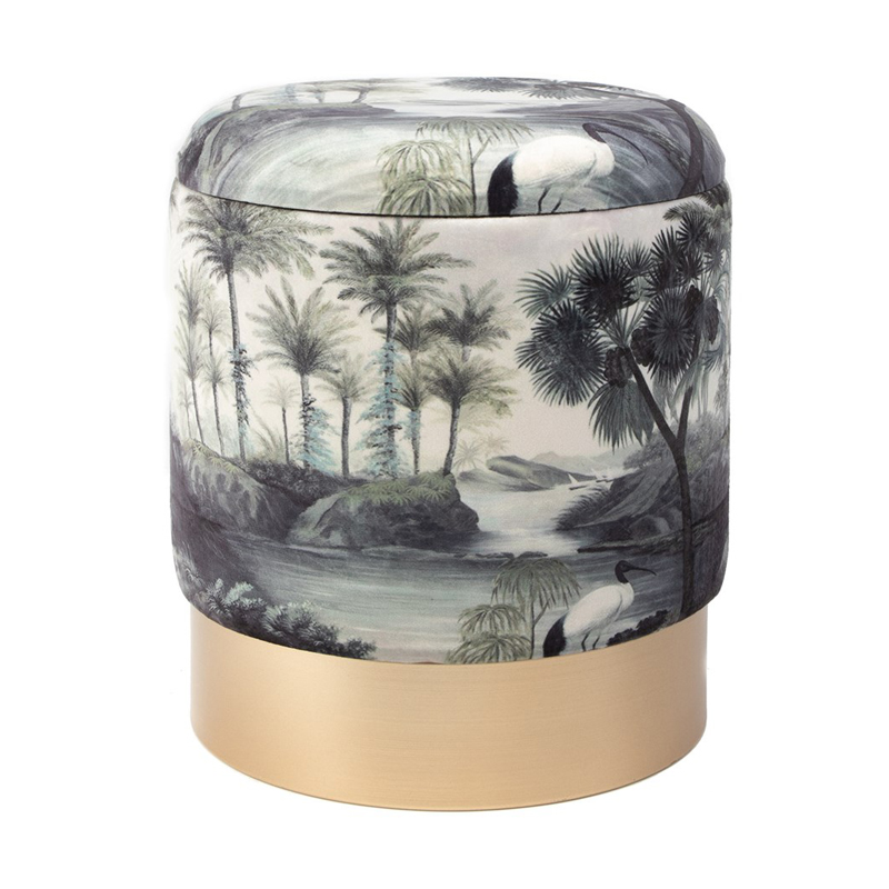 Пуф PUF Jungle Print river&tree small Мульти Золотой Пуф PUF Jungle Print river&tree small Мульти Золотой в Костроме | Loft Concept