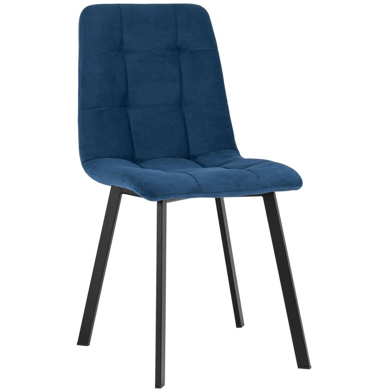 Стул NANCY S Chair Синий Велюр Синий Черный Стул NANCY S Chair Синий Велюр Синий Черный в Костроме | Loft Concept