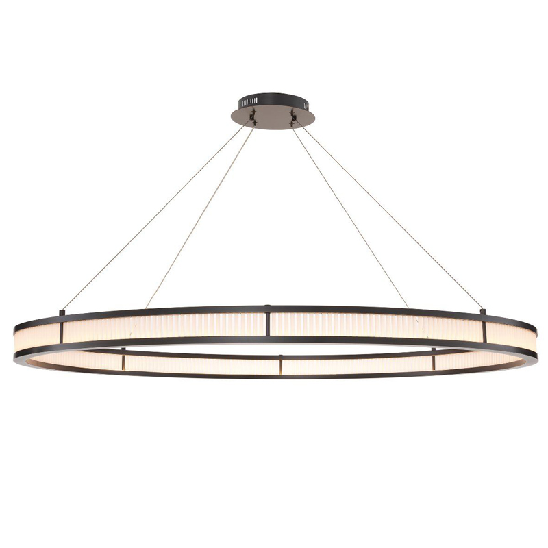 Люстра Eichholtz Chandelier Damien XL Bronze Темная бронза Белое матовое стекло в Костроме | Loft Concept 