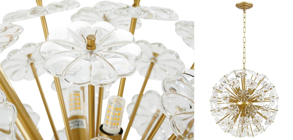 Люстра Glass Flowers Sputnik Chandelier D 48 Люстра Glass Flowers Sputnik Chandelier D 48 - Loft-Concept в Костроме