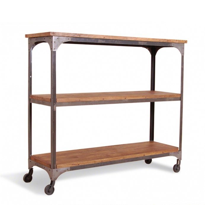 Стеллаж Industrial Metal Rust Shelf Rack on Wheels Стеллаж Industrial Metal Rust Shelf Rack on Wheels в Костроме | Loft Concept