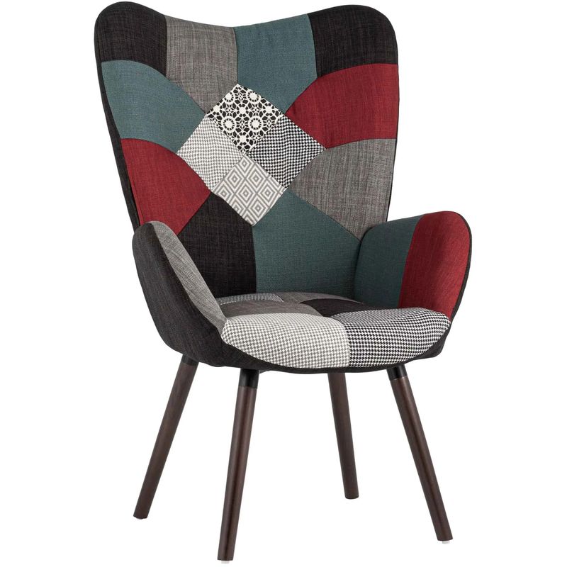 Кресло Ingrit принт Patchwork Мульти Коричневый Кресло Ingrit принт Patchwork Мульти Коричневый в Костроме | Loft Concept