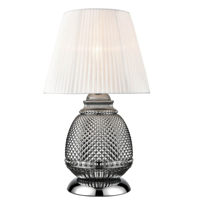 Настольная лампа Gloria Chrome Table Lamp Темный хром Белый Настольная лампа Gloria Chrome Table Lamp Темный хром Белый в Костроме | Loft Concept