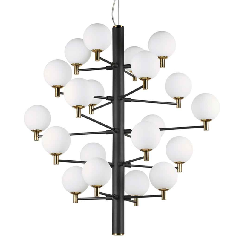 Люстра Italian Globe Abstraction Light White and Black 20 Белый Золотой Черный Люстра Italian Globe Abstraction Light White and Black 20 Белый Золотой Черный в Костроме | Loft Concept