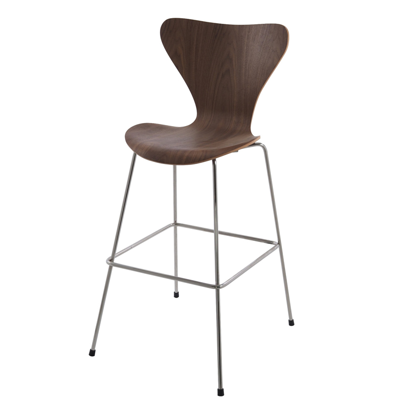 Барный стул Series 7 Bar Stool Орех Нержавеющая сталь Барный стул Series 7 Bar Stool Орех Нержавеющая сталь в Костроме | Loft Concept