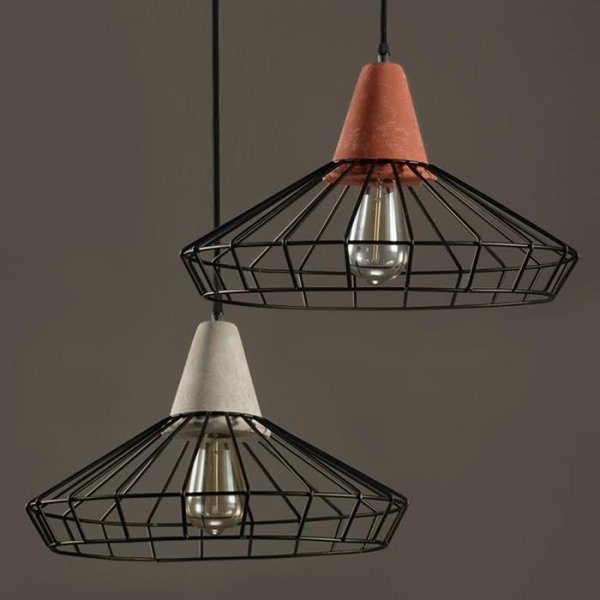 Подвесной светильник Cement Droplight Pendant Light pyramid Серый Красный Черный Подвесной светильник Cement Droplight Pendant Light pyramid Серый Красный Черный в Костроме | Loft Concept