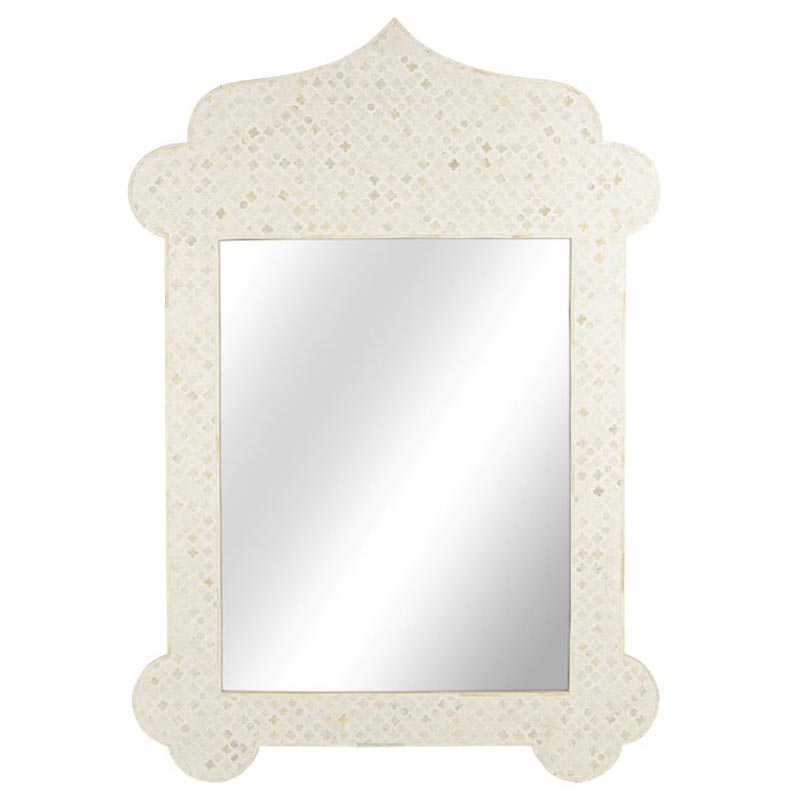 Зеркало Bone Inlay Dome Mirror beige Бежевый Зеркало Bone Inlay Dome Mirror beige Бежевый в Костроме | Loft Concept