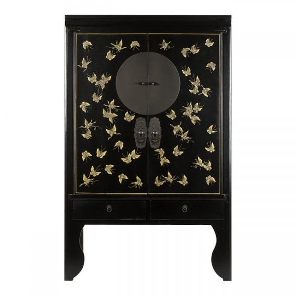 Шкаф Chinese Butterfly Black Черный Шкаф Chinese Butterfly Black Черный в Костроме | Loft Concept