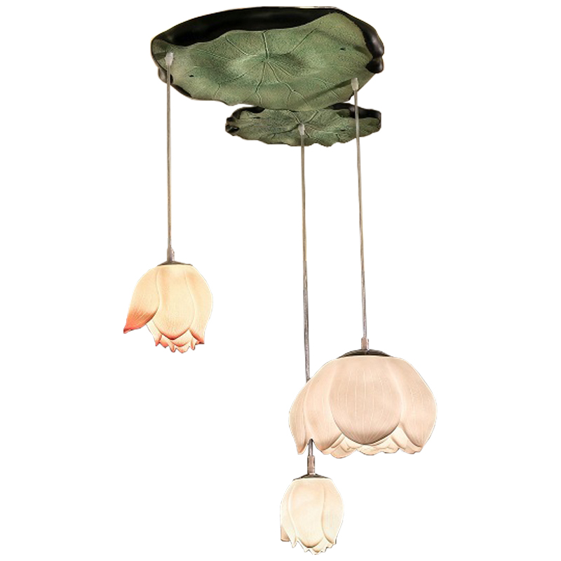 Люстра Lotus Buds Chandelier Белый Розовый пастельный Зеленый шалфей Люстра Lotus Buds Chandelier Белый Розовый пастельный Зеленый шалфей в Костроме | Loft Concept