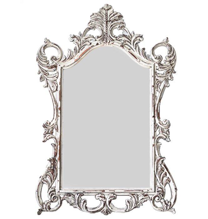 Зеркало Baroque ornament mirror Белый винтажная патина Зеркало Baroque ornament mirror Белый винтажная патина в Костроме | Loft Concept