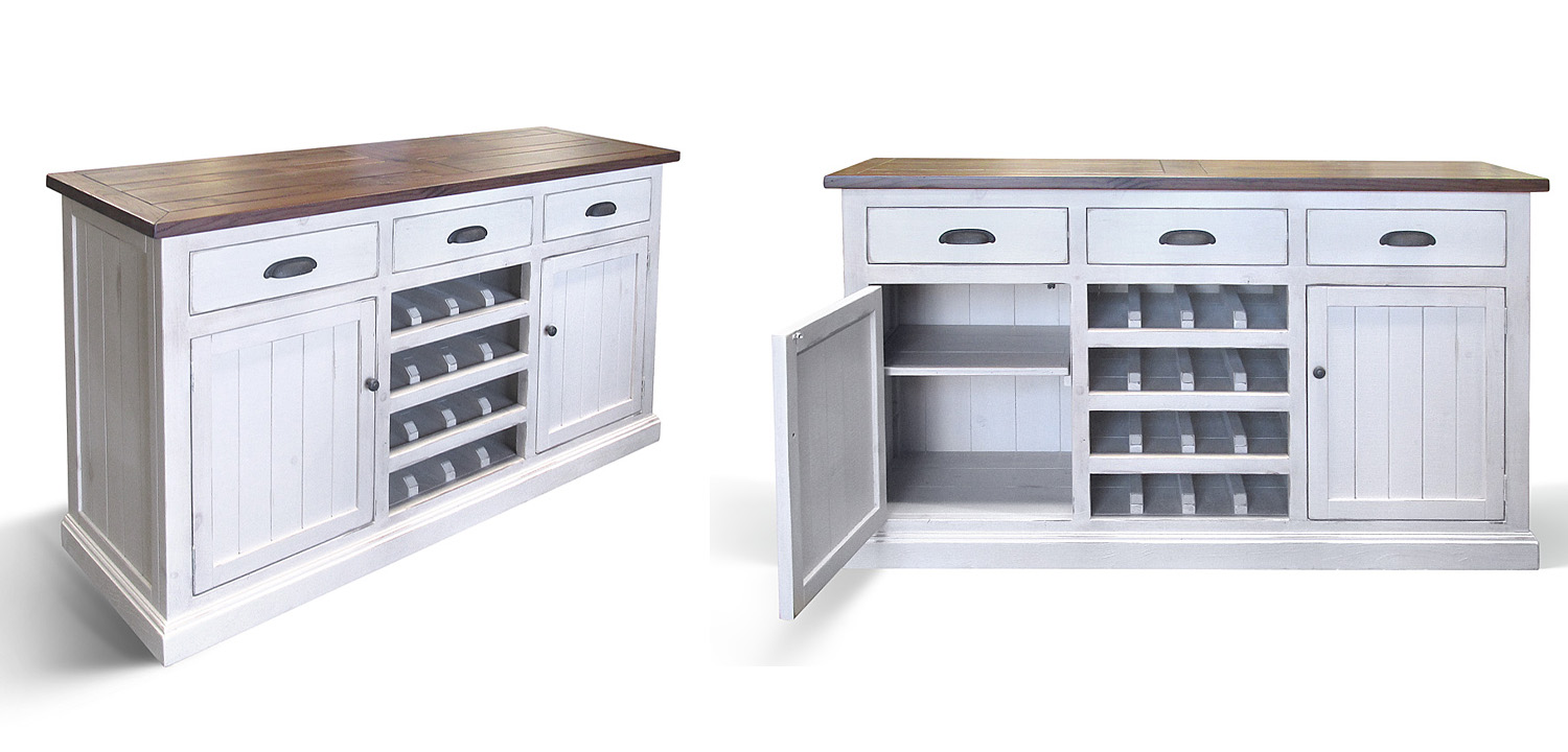 Комод с отделением для хранения вина Brigida Provence HARMONIE Wine Server Белый - фото