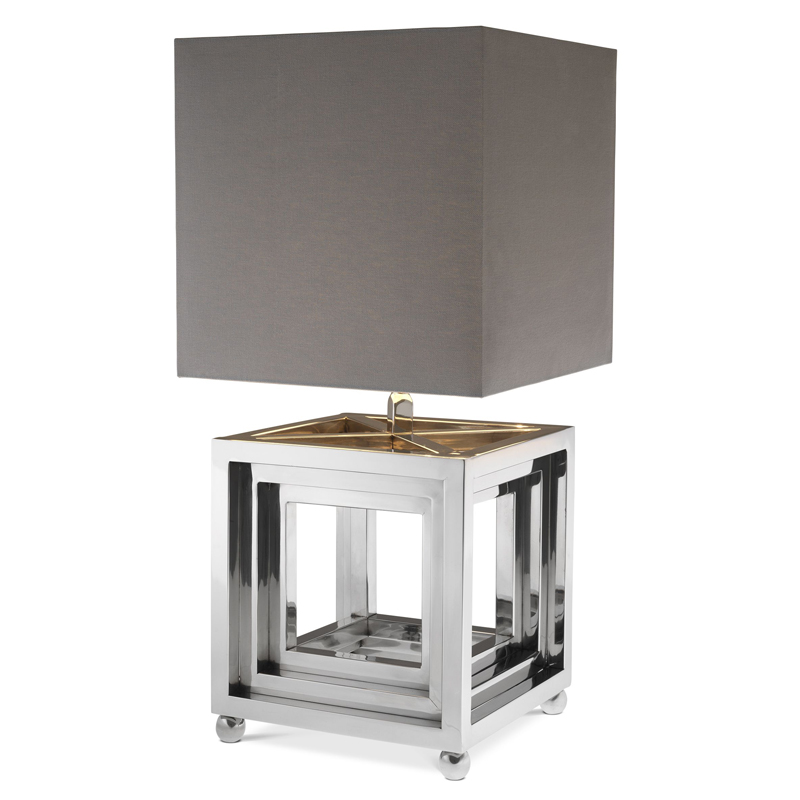 Настольная лампа Eichholtz Table Lamp Bellagio Никель Серый Настольная лампа Eichholtz Table Lamp Bellagio Никель Серый в Костроме | Loft Concept