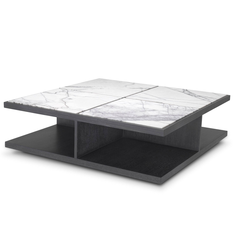 Кофейный стол Eichholtz Coffee Table Miguel Дерево Темно-Серый Белый Мрамор Bianco Кофейный стол Eichholtz Coffee Table Miguel Дерево Темно-Серый Белый Мрамор Bianco в Костроме | Loft Concept