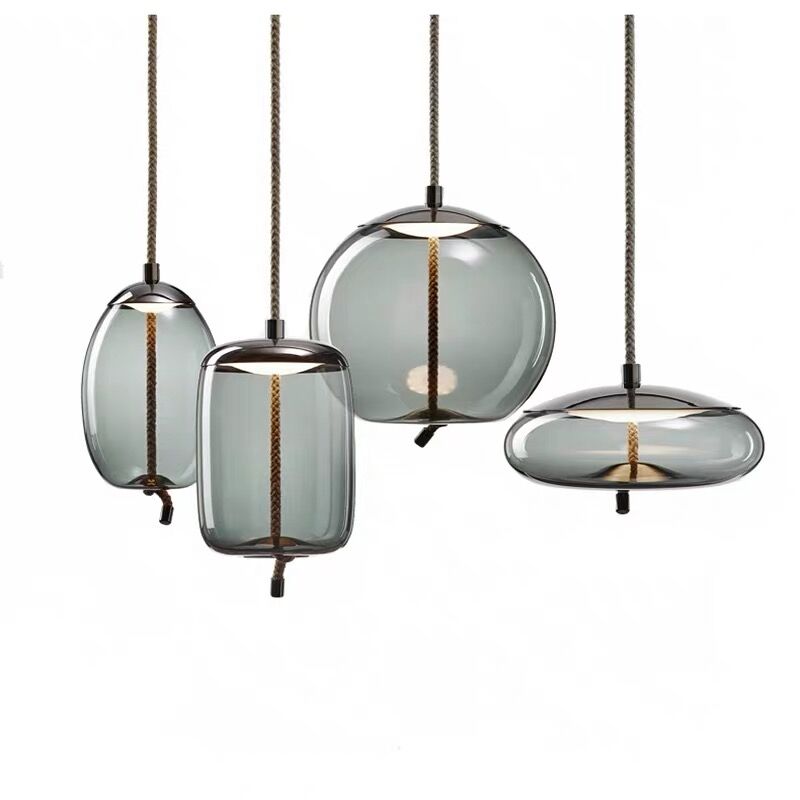 Подвесной светильник KNOT Small Gray glass Серый (Gray) Серебряный Подвесной светильник KNOT Small Gray glass Серый (Gray) Серебряный в Костроме | Loft Concept