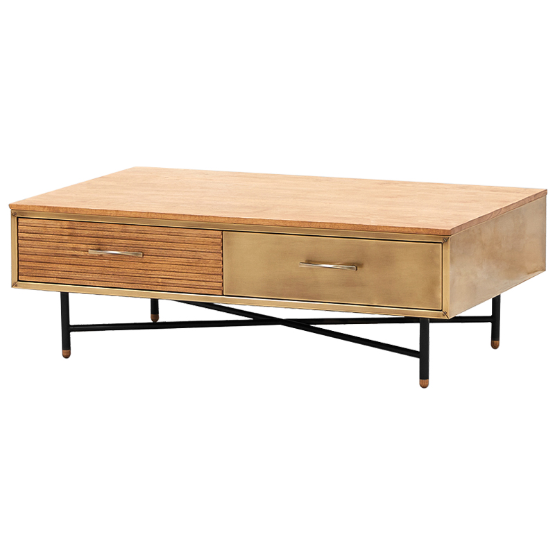 Кофейный стол Massy Coffee Table Древесина Латунь Черный Кофейный стол Massy Coffee Table Древесина Латунь Черный в Костроме | Loft Concept