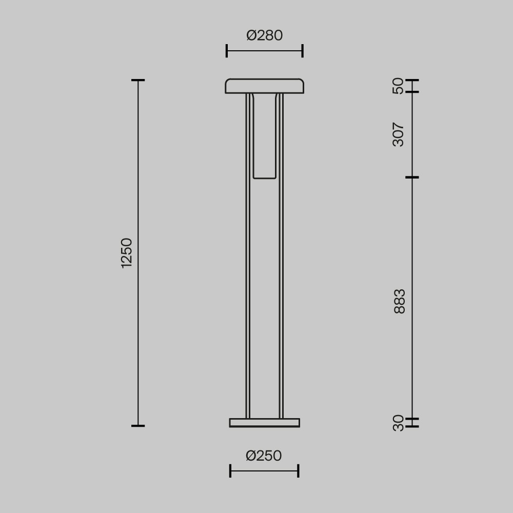 Напольный торшер светодионый Ikebana Black 3000К 24Вт в Костроме