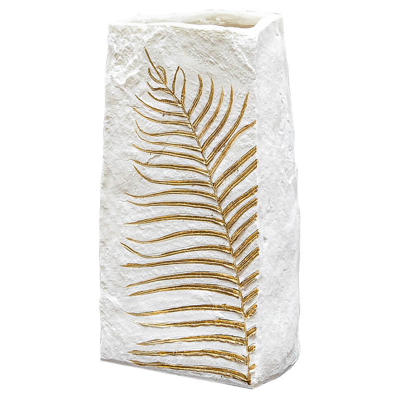 Ваза Ancient Fossil Vase 33 см Белый Золотой Ваза Ancient Fossil Vase 33 см Белый Золотой в Костроме | Loft Concept