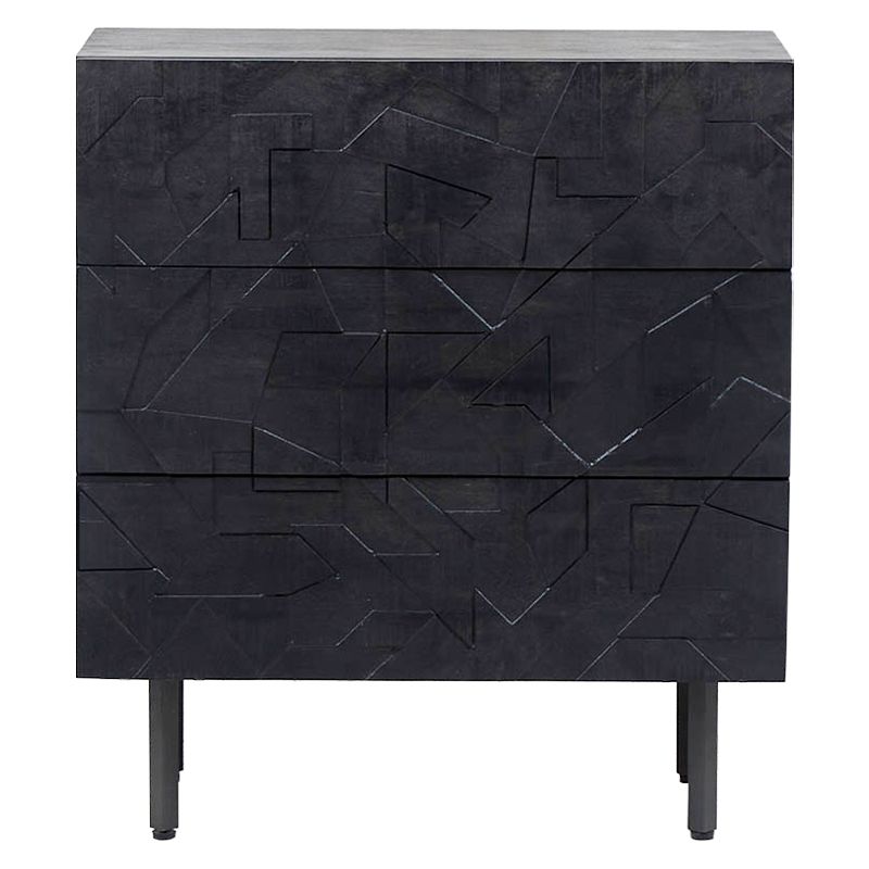 Комод Polygonal Ornament Chest of Drawers M Черный Комод Polygonal Ornament Chest of Drawers M Черный в Костроме | Loft Concept