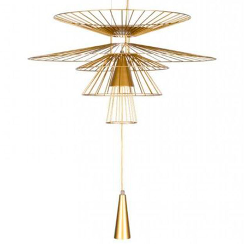 Люстра с металлическим плафоном Shade Metal Chandelier 100 см Золотой в Костроме | Loft Concept 