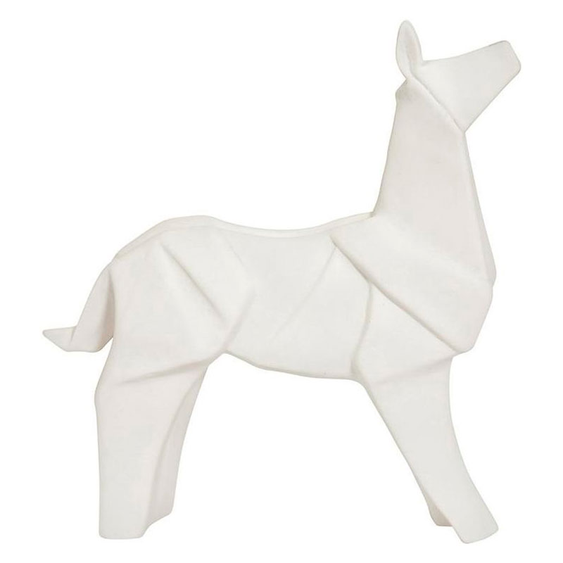 Фигурка в виде оригами керамическая белая собака White Dog Белый Фигурка в виде оригами керамическая белая собака White Dog Белый в Костроме | Loft Concept