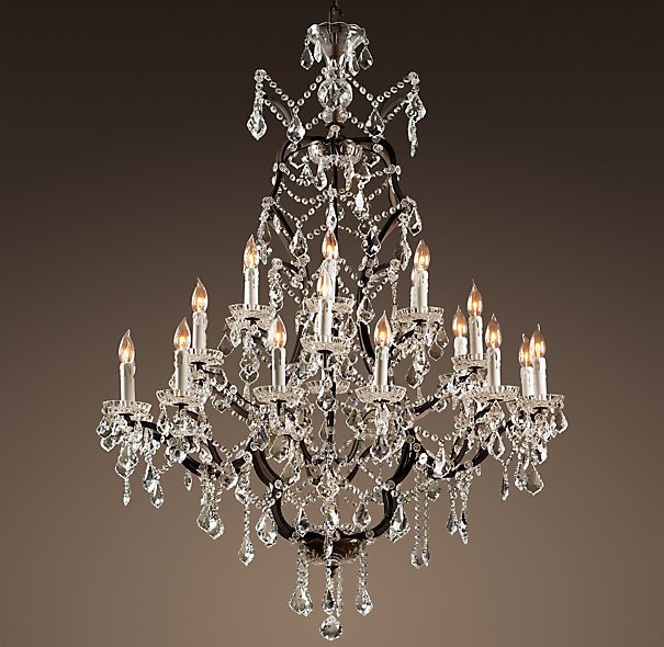 Люстра 19TH C. ROCOCO IRON & CLEAR CRYSTAL 25 Прозрачное Стекло Бурая ржавчина Люстра 19TH C. ROCOCO IRON & CLEAR CRYSTAL 25 Прозрачное Стекло Бурая ржавчина в Костроме | Loft Concept