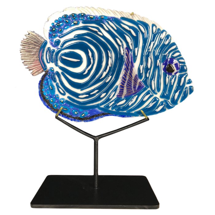 Статуэтка на подставке Blue Fish Синий Черный Статуэтка на подставке Blue Fish Синий Черный в Костроме | Loft Concept