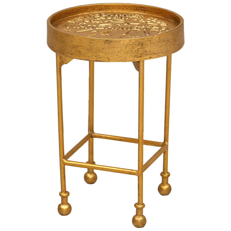 Приставной круглый столик Alain Gold Side Table Золотой Приставной круглый столик Alain Gold Side Table Золотой в Костроме | Loft Concept