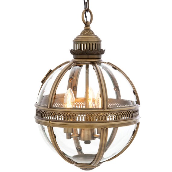 Люстра Lantern Residential Brass S Латунь Античная полированная Прозрачное Стекло Люстра Lantern Residential Brass S Латунь Античная полированная Прозрачное Стекло в Костроме | Loft Concept