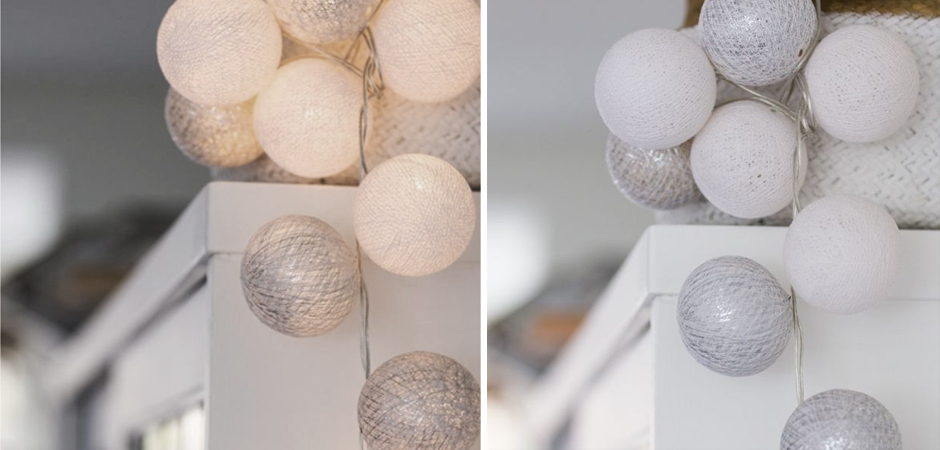 Гирлянда хлопковые фонарики Сotton Ball White-Silver - Loft-Concept в Костроме