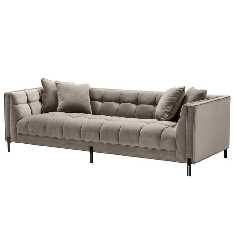 Диван Eichholtz Sofa Sienna greige Бежево-серый Темная бронза Диван Eichholtz Sofa Sienna greige Бежево-серый Темная бронза в Костроме | Loft Concept