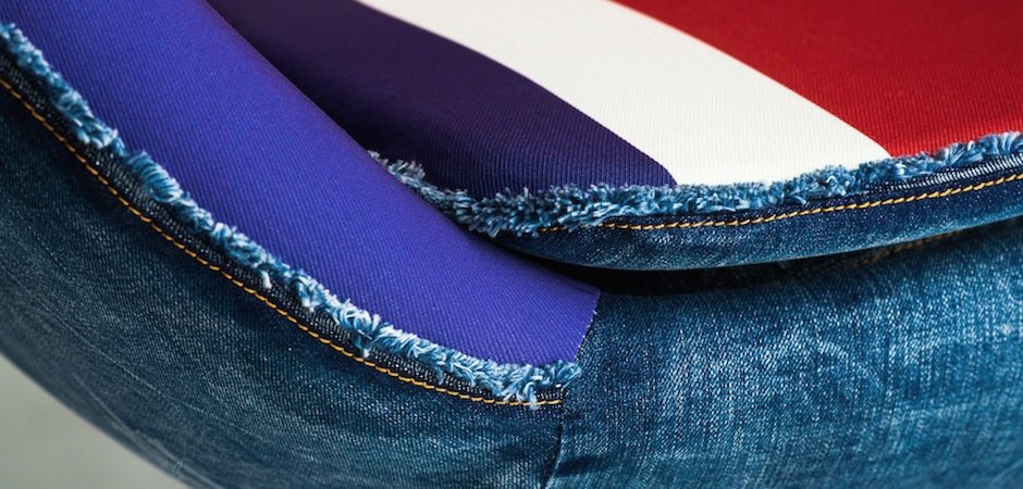 Кресло яйцо Egg Union Jack Denim Кресло яйцо Egg Union Jack Denim - Loft-Concept в Костроме