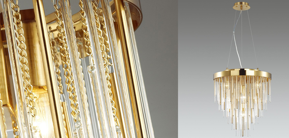 Люстра Luxury Gold & Glass Stripes Люстра Luxury Gold & Glass Stripes - Loft-Concept в Костроме