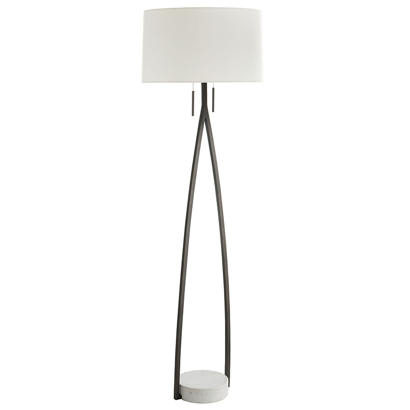 Торшер Arteriors KENNA FLOOR LAMP Черный Белый Торшер Arteriors KENNA FLOOR LAMP Черный Белый в Костроме | Loft Concept