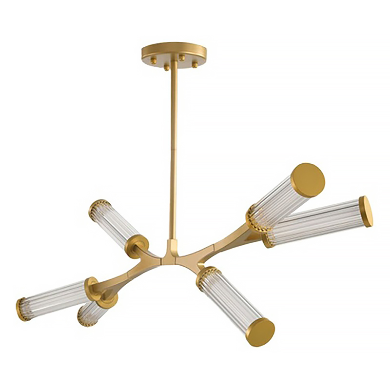 Люстра Cylinder Branches Chandelier Gold 6 Золотой Прозрачный Люстра Cylinder Branches Chandelier Gold 6 Золотой Прозрачный в Костроме | Loft Concept