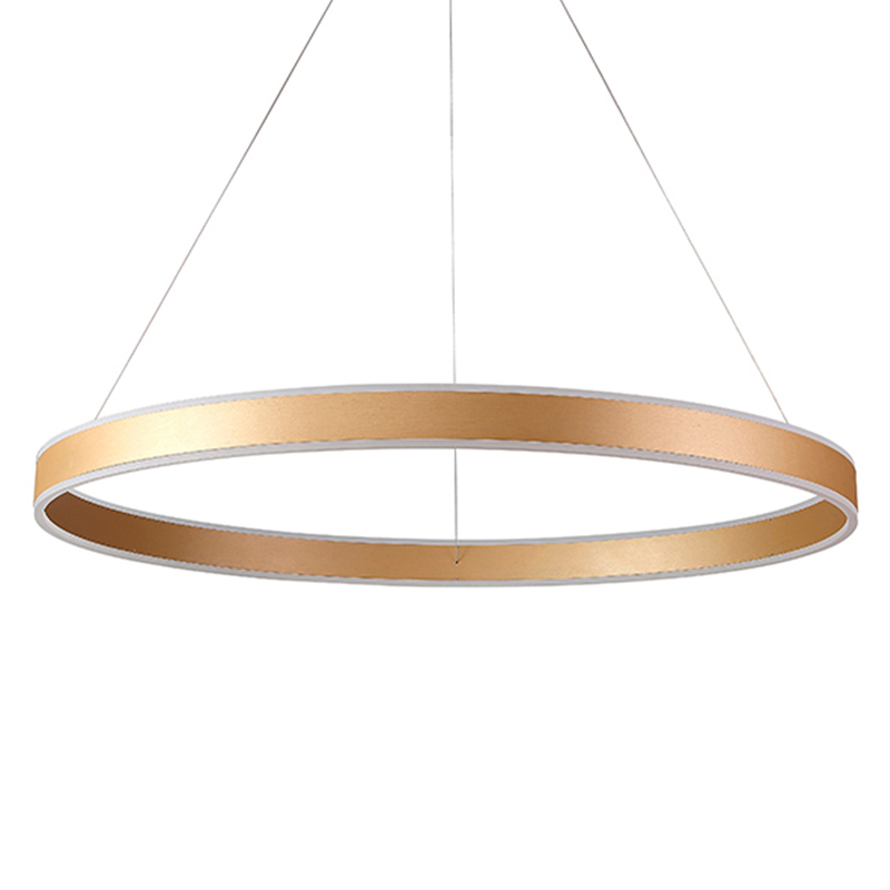 Люстра подвесная светодионая кольцевая золотого цвета Ring Horizontal Золотой Белый Люстра подвесная светодионая кольцевая золотого цвета Ring Horizontal Золотой Белый в Костроме | Loft Concept