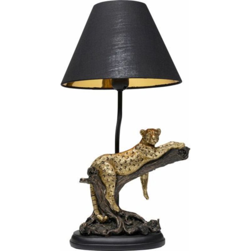 Настольная лампа черная Calm leopard Черный Золотой Настольная лампа черная Calm leopard Черный Золотой в Костроме | Loft Concept