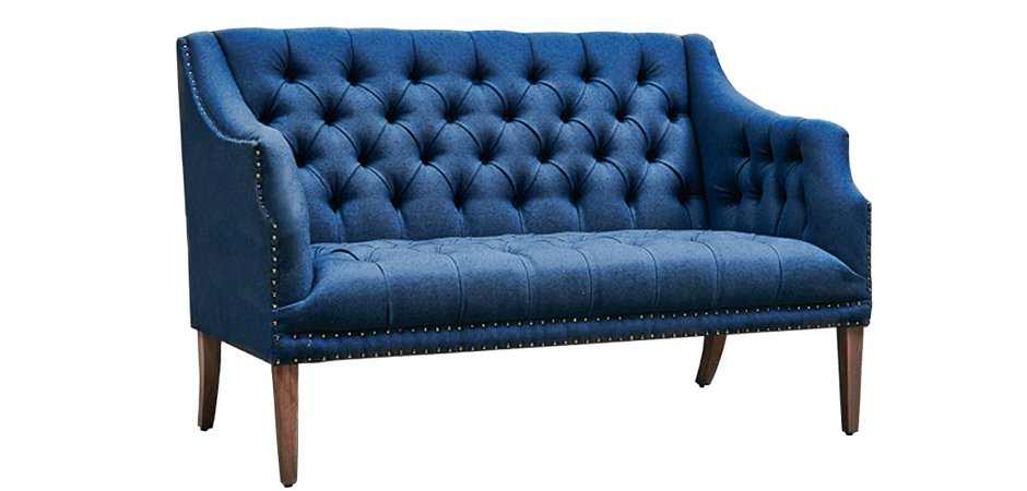 Диван Morton Capitone Sofa Диван синий лен Диван Morton Capitone Sofa Диван синий лен - Loft-Concept в Костроме