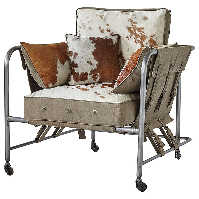 Кресло Dallas Armchair Бежево-серый Бежевый Коричневый Кресло Dallas Armchair Бежево-серый Бежевый Коричневый в Костроме | Loft Concept