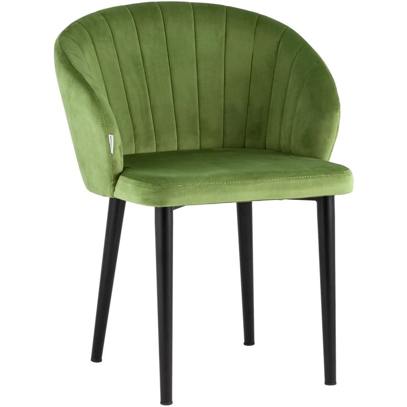 Стул Balsari Chair Велюр Зеленый Лайм Лайм Черный Стул Balsari Chair Велюр Зеленый Лайм Лайм Черный в Костроме | Loft Concept