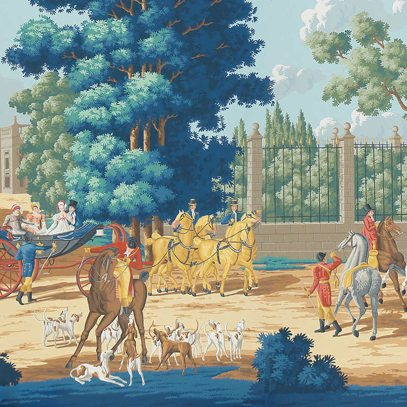 Обои ручная роспись La Chasse de Compiegne Jacquemart Обои ручная роспись La Chasse de Compiegne Jacquemart в Костроме | Loft Concept